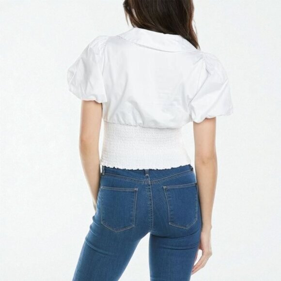 NWT ASTR Maiden Cotton Short Puff Sleeve Top One Size - Picture 7 of 8